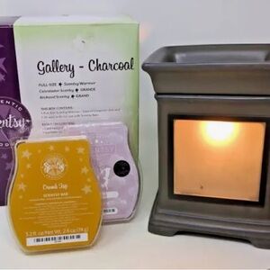 Scentsy Black Candle Holder with Modern Accents